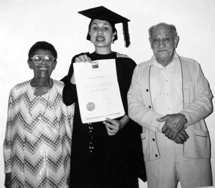 Harold Roach and Ruby Long celebrate Amanda Young's graduation