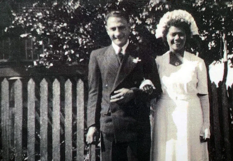 Harold Roach and Ruby Long on their wedding day