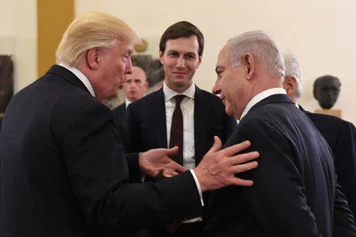 Donald Trump talking to Israeli Prime Minister Netanyahu