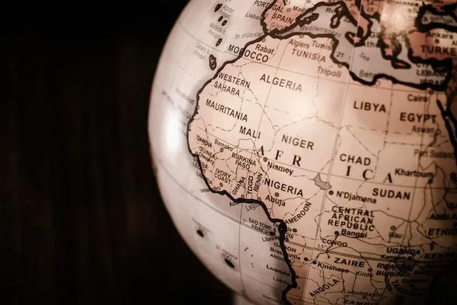 Image of Africa on the globe