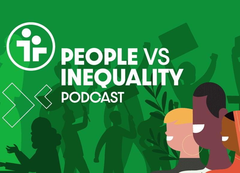 An illustration for the People vs Inequality podcast 