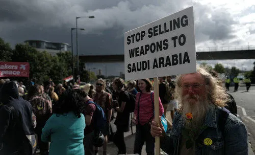 People marching with placards