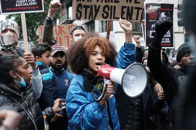 Woman at a black lives matter protest