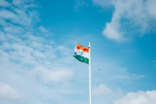 Indian flag flying 