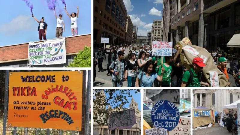 A montage of world protests