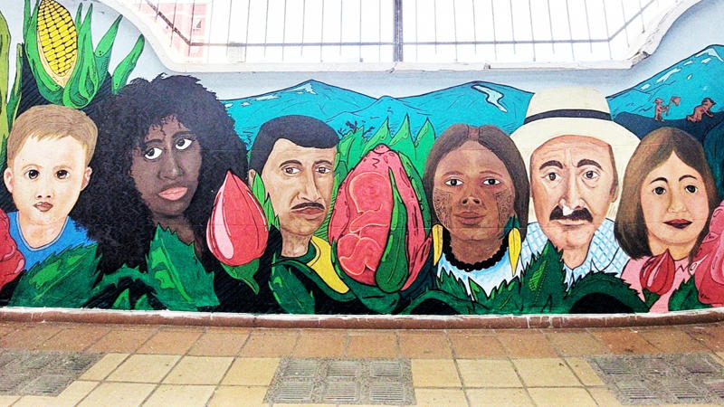 Wall mural of people