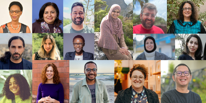 Headshots of the 16 new Atlantic Fellows for Social and Economic Equity