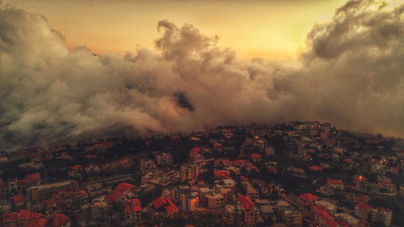 Clouds over Lebanese cityscape