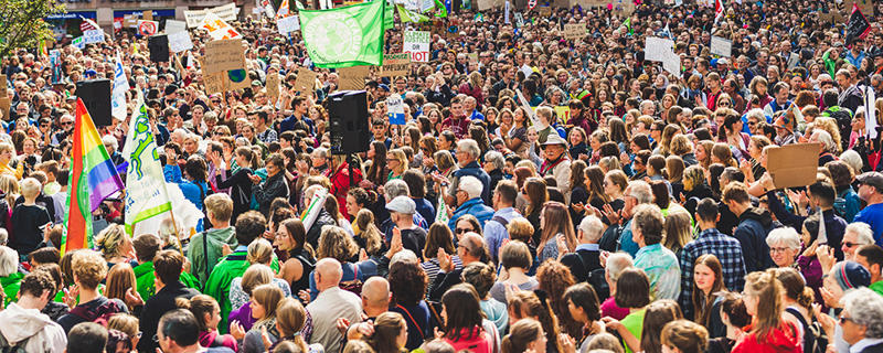 Crowd in climate protest in Germany