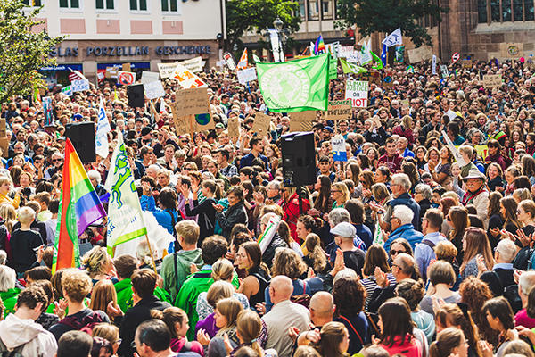 Crowd in climate protest in Germany