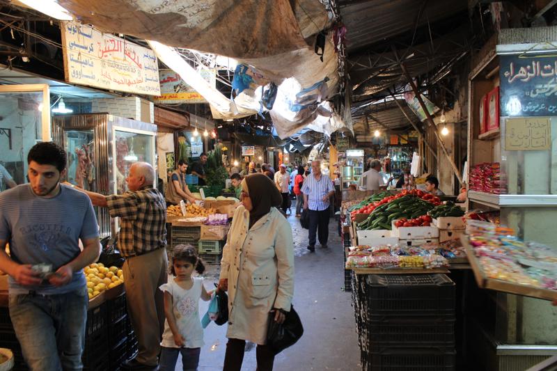 People at the Tripoli Souk market
